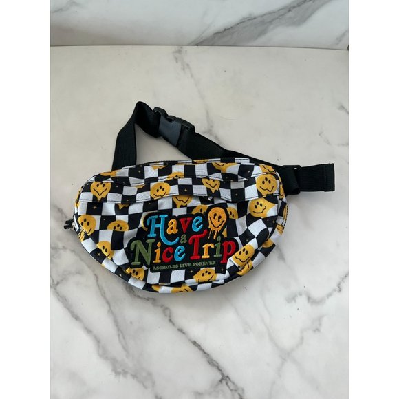 ALF Handbags - ALF Have a Nice Day Checkerboard Fanny Pac Belt Bag NEW